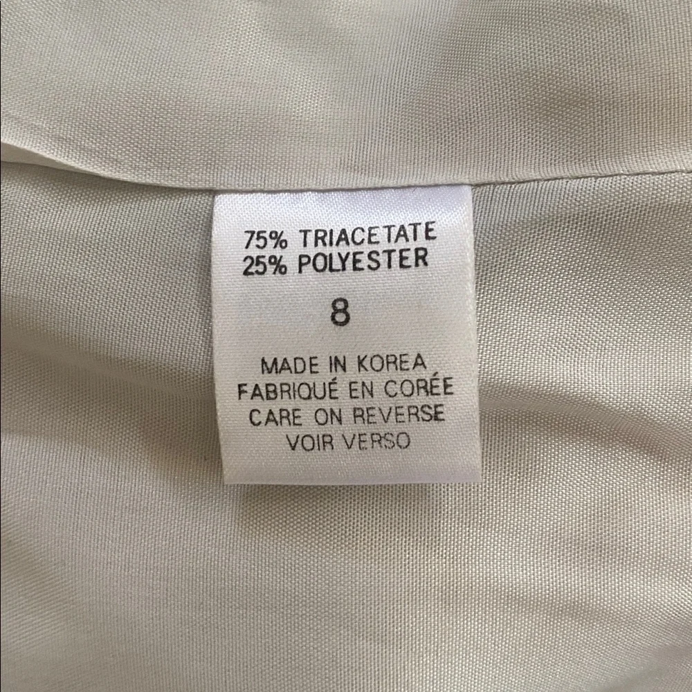 Tahari Shimmering sea foam green dress with draped neckline and side slit. 8 - Picture 11 of 12